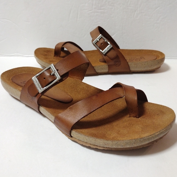 Yokono Ibiza Made in Spain Women's Leather Slide Toe Ring Buckle Sandals Tan 8 - Picture 5 of 10